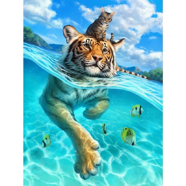 Simmande tiger