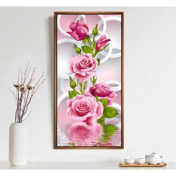 Rosa ros från 50x90 cm