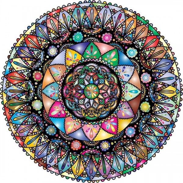 Mandala|multifärgad rund