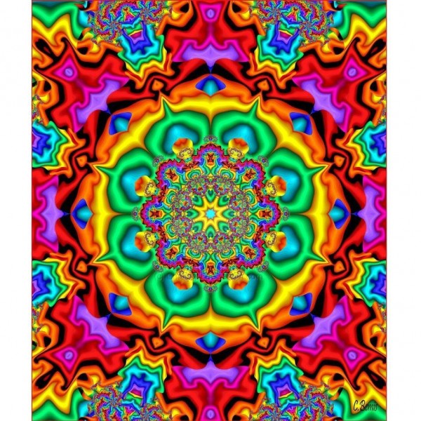 Multifärgad Mandala