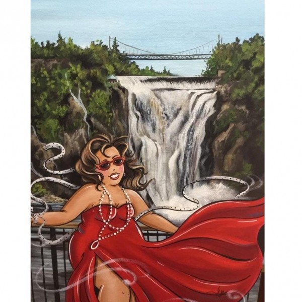 Knubbiga damer | Vid vattenfallet