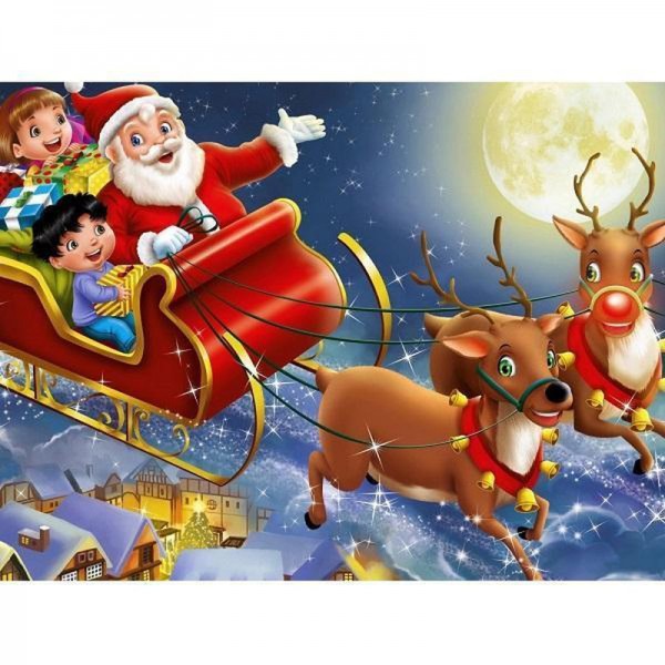 Jultomte på släde 3