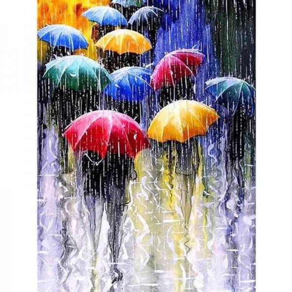Paraplyer i regn