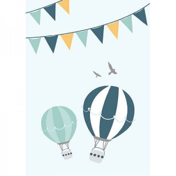 Luftballonger och flaggor