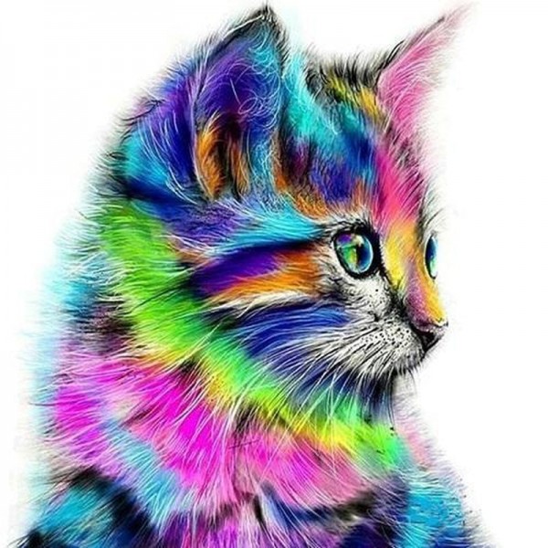 Färgglad katt