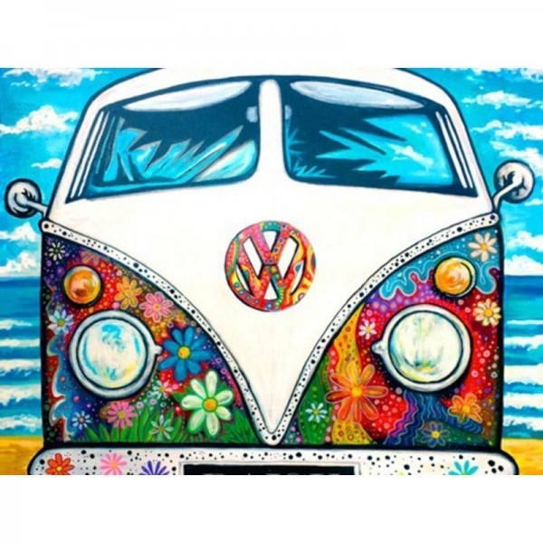 Gammal VW buss hippie